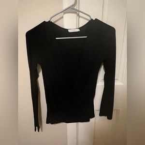 Lush open/twist front sweater. Free beauty gift with purchase.